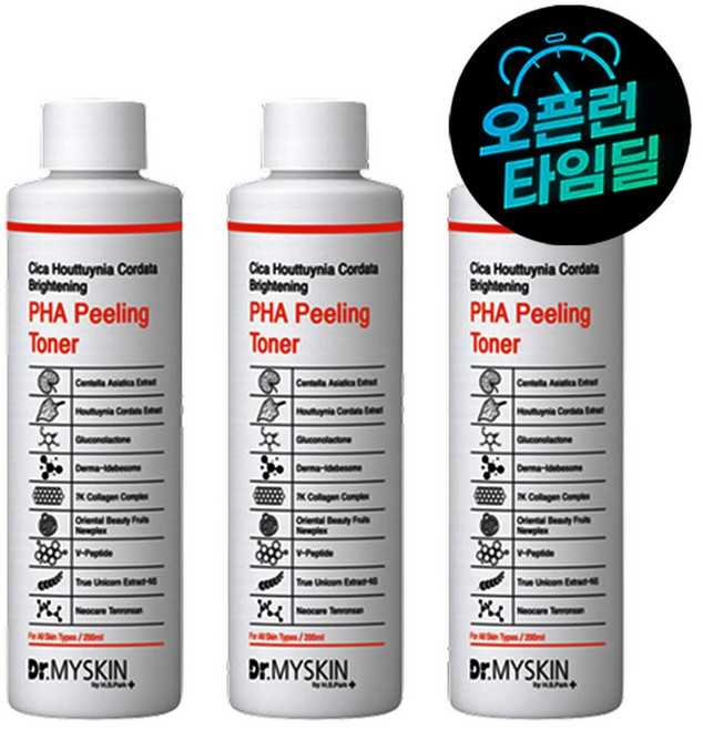 1+1+1 시카 어성초 PHA 각질 진정 토너 200ml 브라이트닝 필링 수분공급 저자극 민감피부, 1개