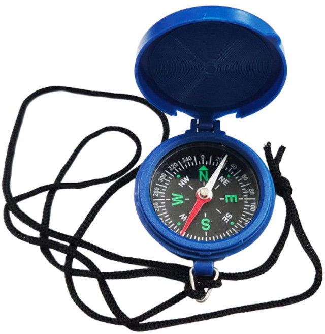 어린이 보물찾기 추리놀이용 뚜껑커버 나침반 과학체험키트 돌봄교실 진로측정 항해, 2개, 블루혼합