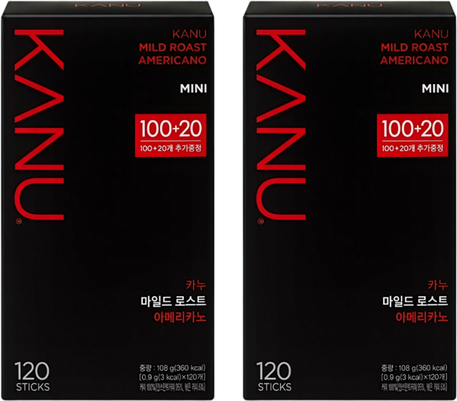 카누 마일드 로스트 아메리카노 원두커피스틱 미니, 900mg, 120개입, 2개