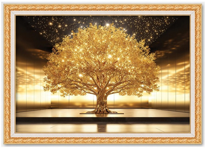 퍼즐피플 반짝반짝 금나무 1000피스 직소퍼즐액자 PZP1000-001, 1개, 퍼즐+매트골드액자