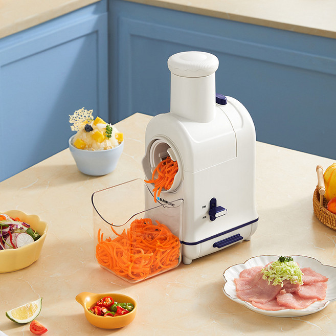 전동 채칼 당근 야채슬라이서 자동채칼 채써는기계, 베이지, 1개
