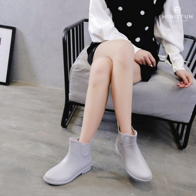 미니즈펀 여성 장화 첼시 부츠 미들 부츠 패션 레인 장화