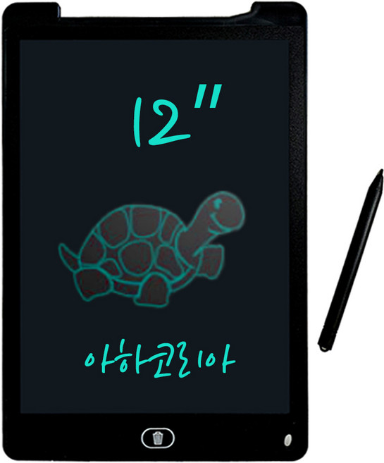 아하코리아 LCD 전자패드 노트 메모 패드 전자칠판 12인치, 그린(단색)