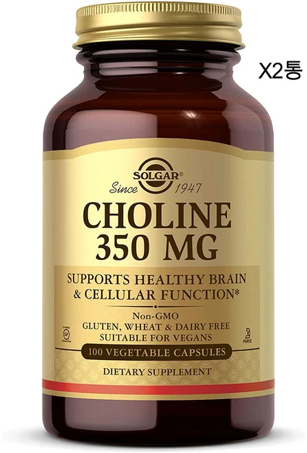 솔가 콜린 Choline 350mg 100캡슐, 2개, 100정 - 쿠팡