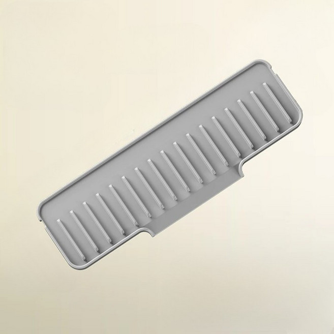 싱크대 수전 실리콘 물받이 트레이 물고임방지 물튀김방지 거치대, 1개, 그레이