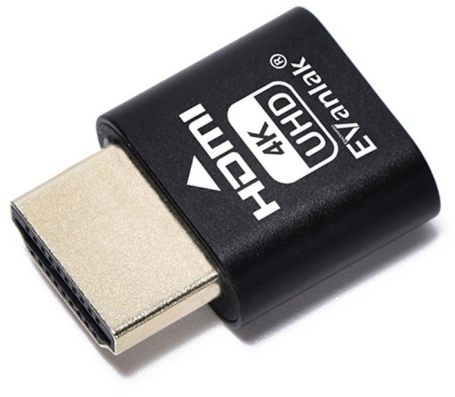 EVanlak 8K 4K120hz HDMI 가상 디스플레이 어댑터-EDID에서 탁월한 품질을 위한 모니터 커넥터를 에뮬레이트, 4K-1P, 1개