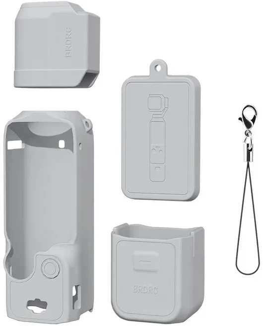 DJI OSMO Pocket 3용 실리콘 보호 케이스 긁힘 방지 렌즈 캡 커버 쉘 포켓 카메라 액세서리, 17 Gray A