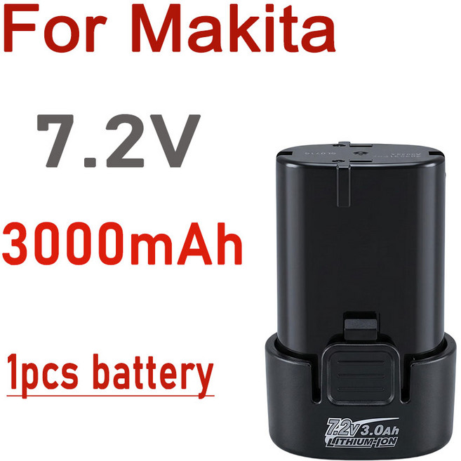 Makita BL7010 BL0715 DF010 DF012 DF022 전기 스크루드라이버 드릴용 프리미엄 7.2V 3000mAh 리튬 이온 배터리 194355-2 194356-3, [01] 7.2V-3.0Ah-1pcs