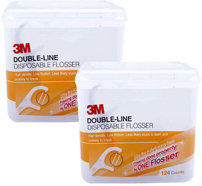 쓰리엠 디스포서블 치실 벌크 더블라인, 124개입, 2개
