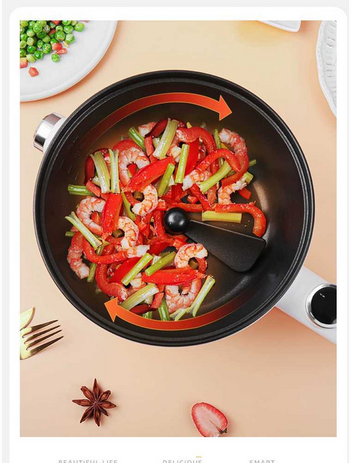 자동회전 롤팬 만능 자동조리냄비 3L 올인원 냄비, 펄화이트 + 304찜기, 1개
