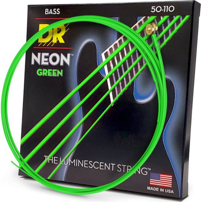 DR Strings HiDef NEON Green 코팅 4현 베이스 현 헤비50110