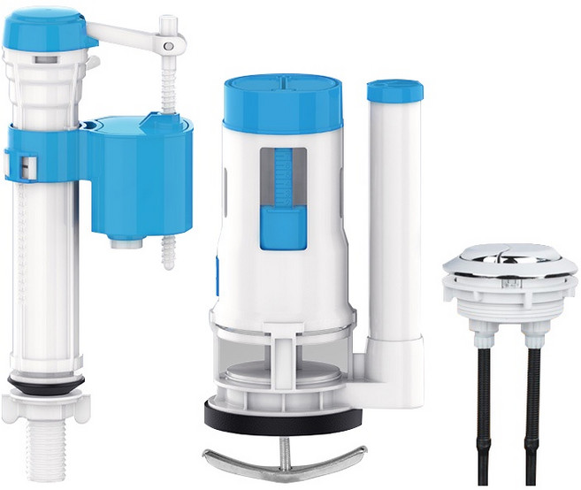 曼德旺 伸縮背壓式馬桶進水器/進水閥 (可調高低), 馬桶進水器套組(超取限4組), 白色和藍色