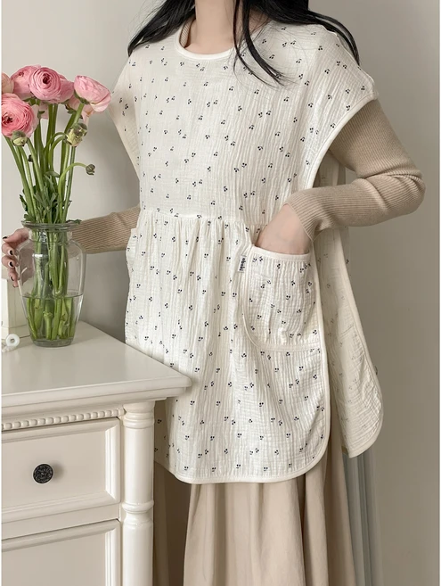 [오보기]엄마 턱받이 엄마 침받이 트림패드 수유가리개 앞치마, 시그니처 체리도트, 1세트, 1개입 - 쿠팡