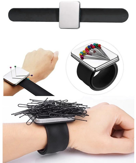 최신형 AC-21 강력자석 손목밴드 시침핀 자석 자석받침대 마그네틱 머리핀 핀쿠션 핀꽂이 바늘꽂이 시침핀꽂이 자석밴드 쏘잉 자석 손목 팔찌 미싱용품 미싱부속, 1개