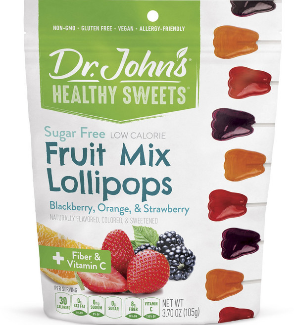 닥터존스 프루트 믹스 롤리팝 식이섬유 & 비타민 C 블랙베리 오렌지 & 딸기 맛, 105g, 1개