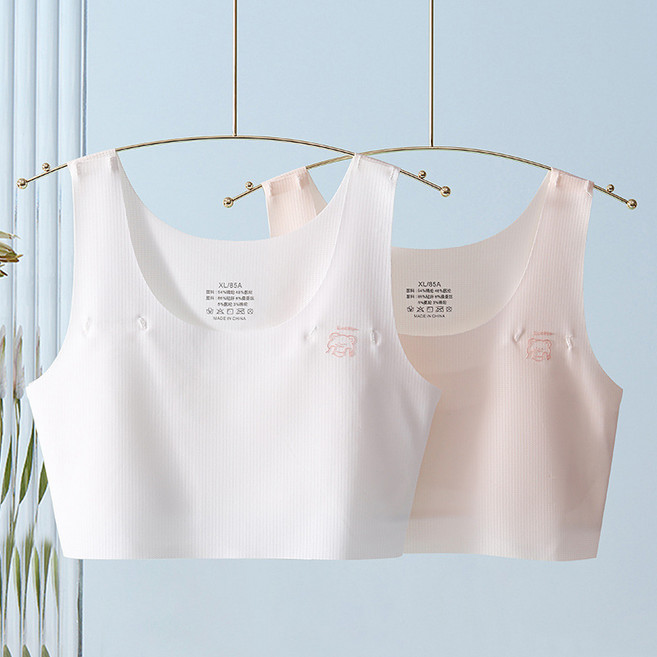 주니어 2단계 초경량 브라 3P 여아 초등학생 어린이 심리스 브래지어 순면 심리스브라 런닝 노와이어 속옷 런닝브라