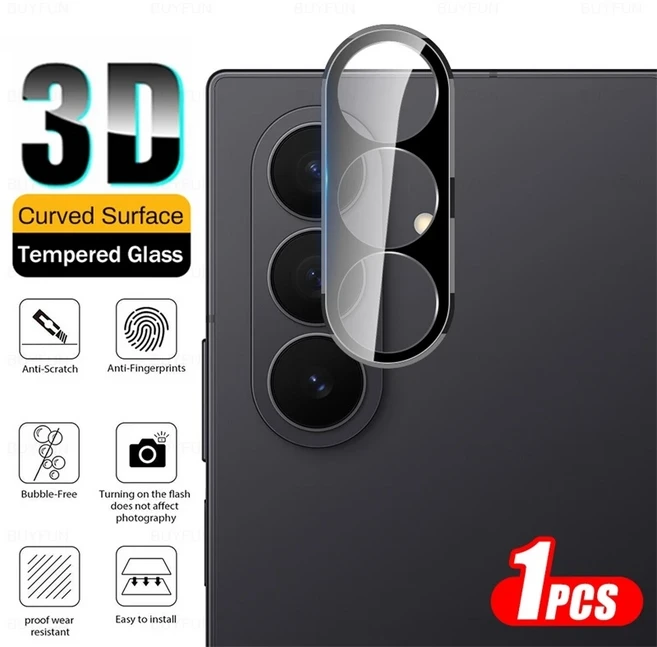 갤럭시 Z 폴드 7 Fold7 5G SamsungZFold7 GalaxyZFold7 용 블랙 3D 강화유리 곡면 카메라 렌즈 보호 케이, 01 1Piece, 02 For Samsung Z Fold7