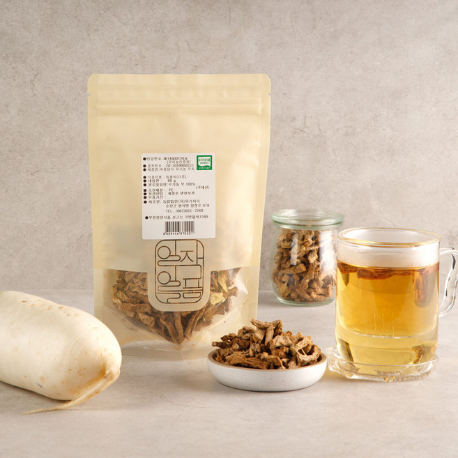 싸리재 덖음차 [ 유기농 무차 60g ] 식수대용 국산 무말랭이차 무우차, 1개