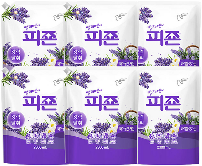 피죤 섬유유연제 리필 바이올렛가든, 2.3L, 3개