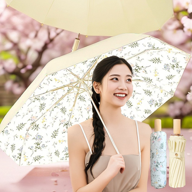 우산 속 정원 아소유 플로라 UV 차단 고급 우양산