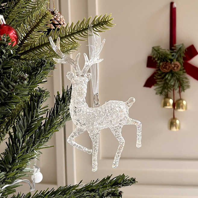 페페무드 오로라 트리 장식 팬던트 (사슴) 크리스마스 성탄절 소품 인테리어 오너먼트, 사슴, 1개