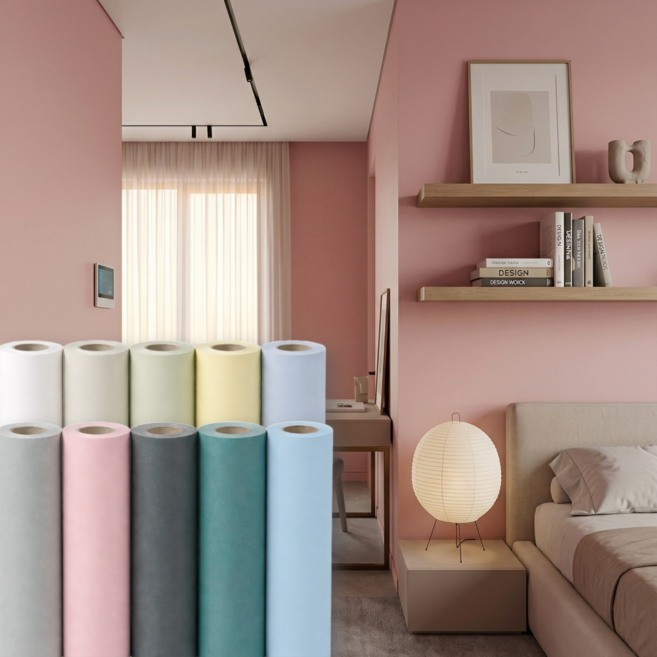 헤인느 붙이는 벽지 시트지 풀없이 셀프 도배 60cm x 10m, 소프트핑크