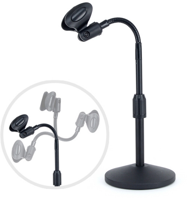 ZIO-BIZ 플렉시블 탁상용 마이크스탠드 / 단상용 책상용 마이크거치대 마이크받침대 마이크대 마이크걸이 마이크암 마이크홀더 마이크장비 악기용품 음향용품 마이크스텐드, 1개