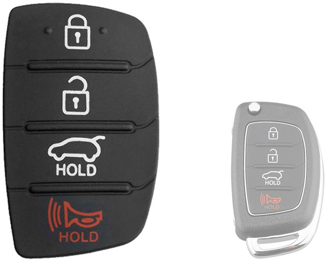 자동차 폴딩키 고무버튼 교체 4버튼 고무교환 DIY, 1.폴딩키 [4버튼] 고무버튼, 1EA