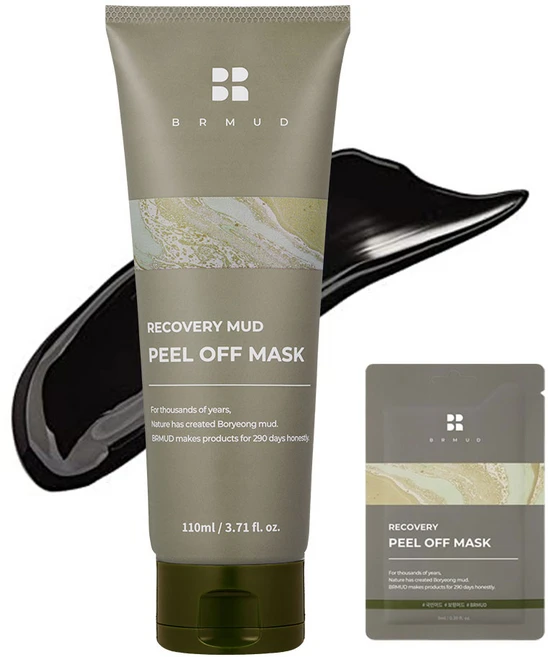 비알머드 리커버리 보령 머드 추출물 모공케어 필오프 마스크팩 110ml + 필오프 마스크팩 9ml, 1개, 1개입 - 쿠팡