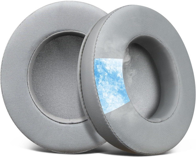 SOULWIT 교체용 쿨링 젤 이어 패드-호환 모델 Razer Blackshark 레이저 블랙샤크 V2 X/블랙샤크 V2 초고속 헤드셋 고밀도 소음 차단 폼 쿠션 1쌍, CG Grey, 1개
