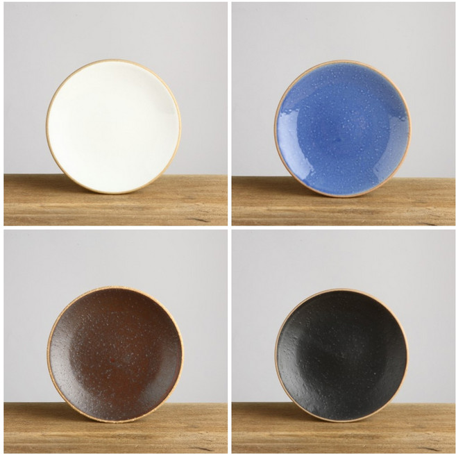 피어몰 이천도자기 담소 원부페 1호 접시 16cm 넓은 그릇, 브라운, 1개