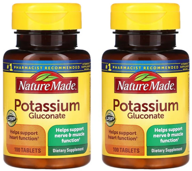 [정품보장]네이처메이드 포타슘 글루코네이트 칼륨 Nature Made 100정 X 2병, 2팩 - 쿠팡