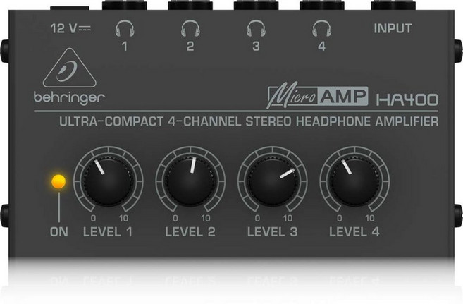 Behringer(벨링거) 벨링거 헤드폰 앰프 4채널 독립 레벨 조정 가능 HA400