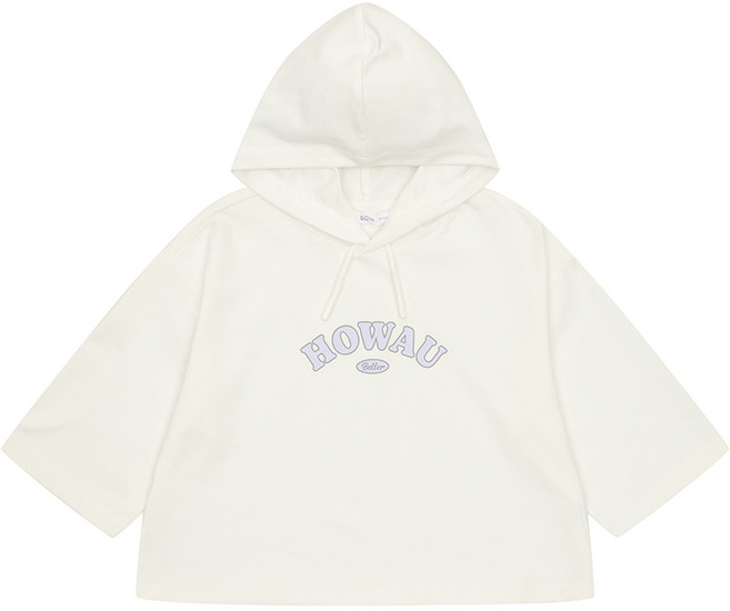 소이 남아 레터링 7부 후드 티셔츠 23F0482 CR