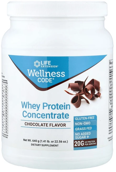Wellness Code 목초 사육 농축 유청 단백질 초콜릿맛 640g 라이프익스텐션, 1개 - 쿠팡