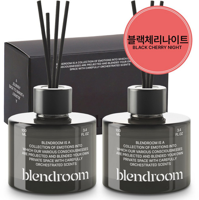 블랜드룸 생활용 디퓨저 1+1, 블랙체리나이트, 2개, 100ml