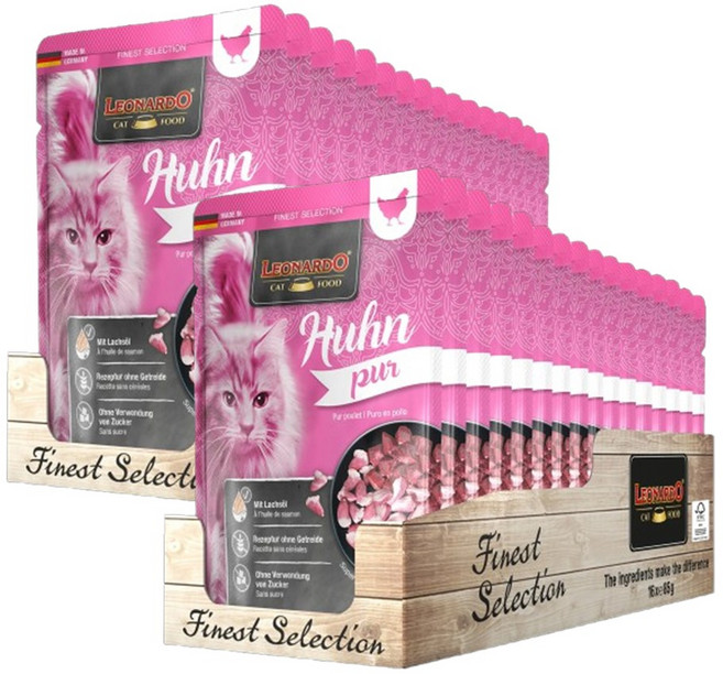 레오나르도 캣 고양이 습식 파우치 85g, 닭, 32개