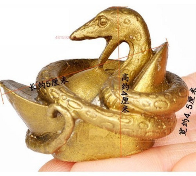 十二生肖 仿銅 工藝品 招財虎 擺件, 仿銅小號招財蛇