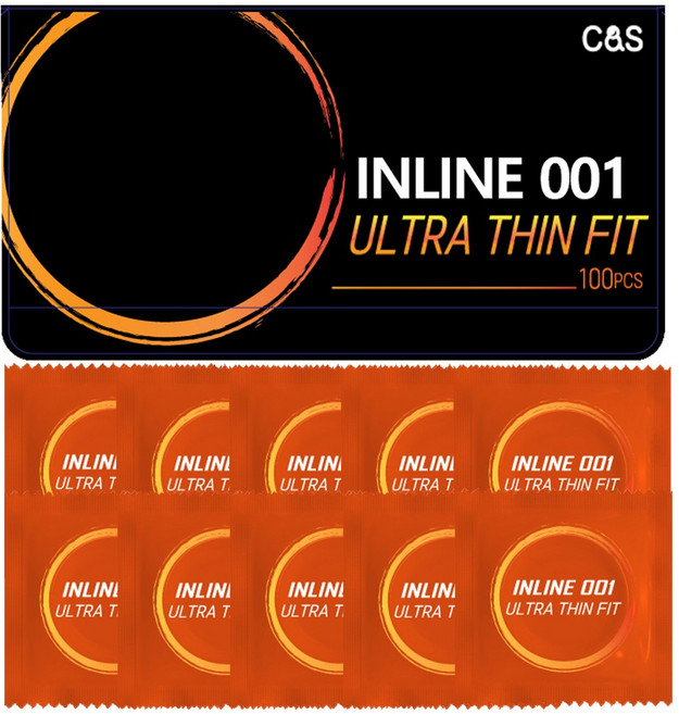 인라인001 울트라씬 핏 콘돔, 100개입, 1개