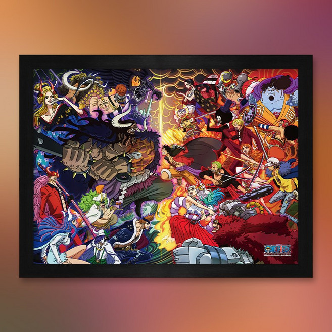 원피스 직소퍼즐, 150피스, 사황카이도 오황루피 액자세트, 1개