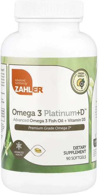 새해 첫좋은선물 Zahler 오메가3 플래티넘+D 고급 오메가3 피쉬 오일 + 비타민D3 2000mg 소프트젤 90정(소프트젤 1정당 1000mg) 제대로 할인합니다, Zahler오메가3플래티넘D고급오메가3피쉬오일비타민D3, 1개 - 쿠팡