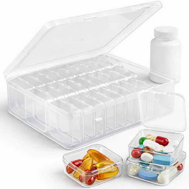 인헨스몰 약통 한달 정리 투명 케이스, 1개 - 쿠팡