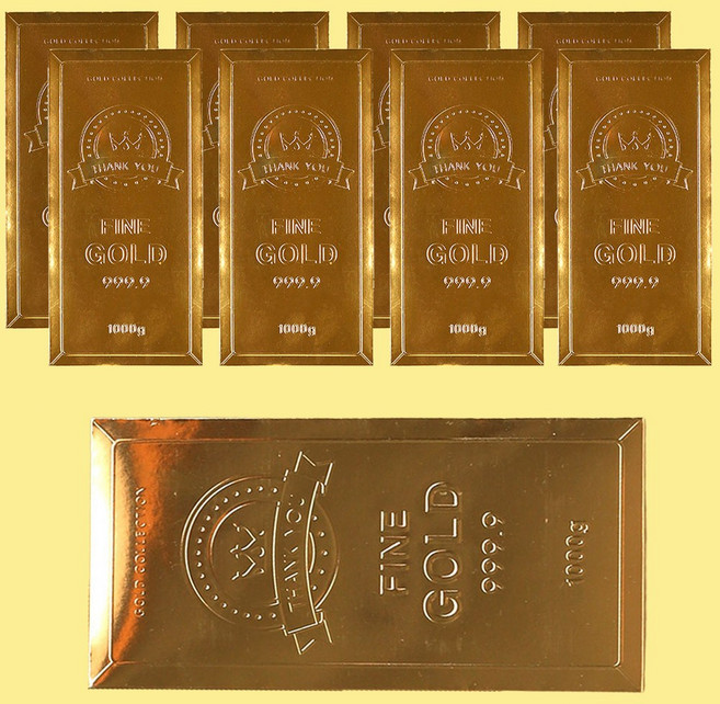 리얼골드 용돈봉투 돈봉투 세뱃돈 봉투, 10개, 골드바