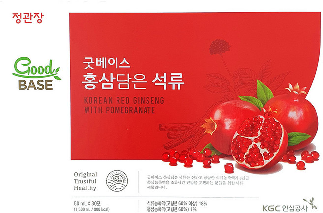 굿베이스 홍삼담은 석류 50mLx30포 가족건강 효도선물, 30개, 단품