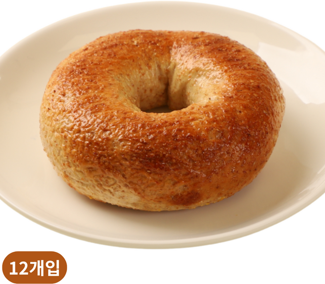 뉴욕 베이글 통밀 268kcal 저칼로리 무지방 다이어트 비건 냉동, 12개, 113g