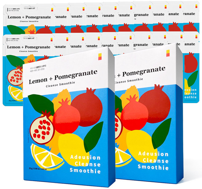 아드시온 클렌즈 스무디 레몬 석류 마스크팩 10매 1+1 [총20매], 없음, 2세트, 10개입