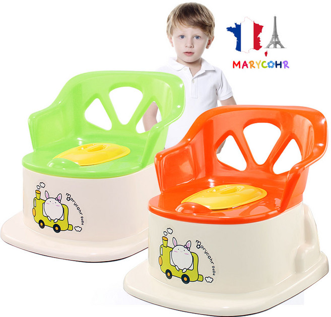 마리꼬베베 등받이 곰돌이 유아변기 아기변기 아이 배변훈련 변기, 국산등받이변기(레드오렌지)+사은품(안장시트)