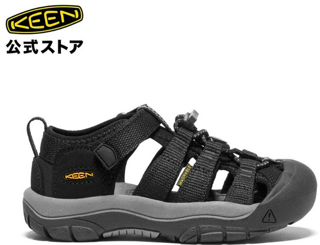 KEEN 킨 리틀키즈 뉴포트 H2 어린이 샌들 NEWPORT 블랙 킨옐로우