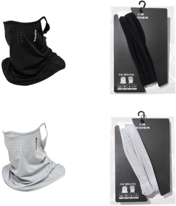 아이더 아웃도어 활동 시 다양한 용도로 사용 할 수 있는 2023 EIDER 타공 멀티스카프 DUA23902, Z1(블랙)