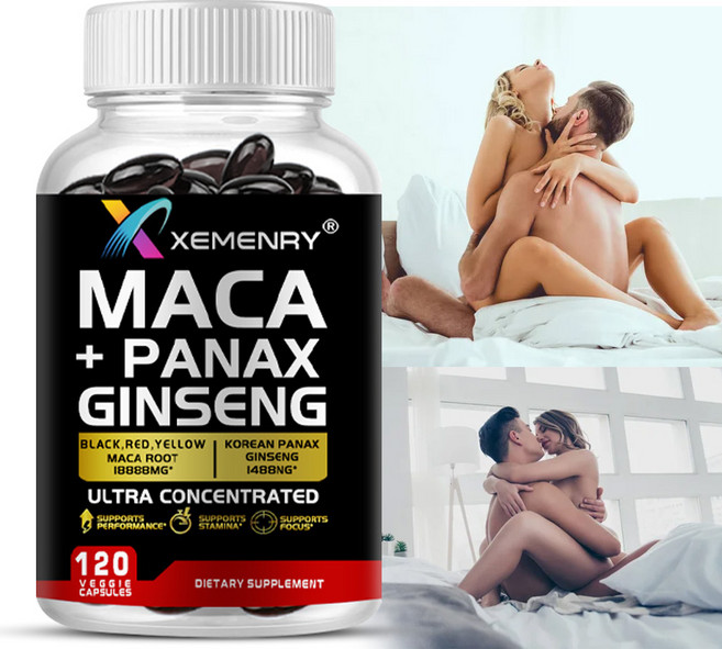 MA CA + PANAX GINSENG - 천연 항산화제 - 에너지 수준 향상 운동 지구력 및 집중력 지원, 1개, 120정